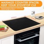 Silicone Stove Top Cover, 30" x 20.86" Black