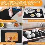 Silicone Stove Top Cover, 30" x 20.86" Black
