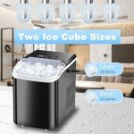 Portable Countertop Ice Maker with Two Cube Sizes