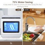 Agrestem Compact Countertop Dishwasher with Dual Sprays