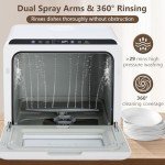Agrestem Compact Countertop Dishwasher with Dual Sprays