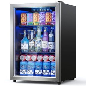 Manastin Mini Beverage Refrigerator with Glass Door