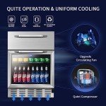 Karcassin 24-Inch Under Counter Stainless Steel Fridge