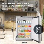24-Inch Under Counter Outdoor Fridge with Stainless Steel Door