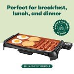 BELLA Copper Ceramic Non-Stick Griddle - 10” x 16”