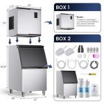 450lbs Commercial Ice Maker with 360lb Storage