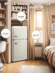 Anypro Retro Mini Fridge with Freezer - 3.2 Cu.Ft