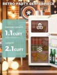 Anypro Retro Mini Fridge with Freezer - 3.2 Cu.Ft