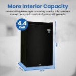 Roomwell Mini Countertop Refrigerator - 4.4 cu.ft. Black