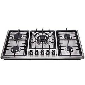 34" Stainless Steel 5-Burner Gas Cooktop