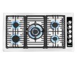 BUMIGA 36" Stainless Steel Gas Cooktop with LED Knobs