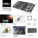 BUMIGA 36" Stainless Steel Gas Cooktop with LED Knobs