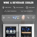 Friduo 24" Dual Zone Wine & Beverage Cooler