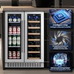 Friduo 24" Dual Zone Wine & Beverage Cooler