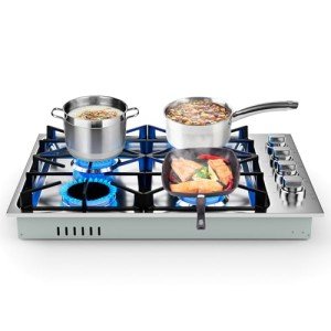 30-Inch Stainless Steel Gas Cooktop with 4 Burners