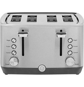 GE 4-Slice Stainless Steel Toaster with Wide Slots