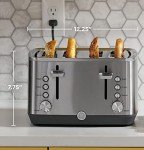 GE 4-Slice Stainless Steel Toaster with Wide Slots
