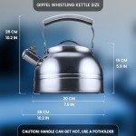 Stainless Steel Whistling Tea Kettle - 2.3 Quart