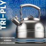 Stainless Steel Whistling Tea Kettle - 2.3 Quart