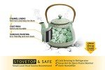 Light Green Cast Iron Japanese Teapot with Infuser
