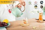 Light Green Cast Iron Japanese Teapot with Infuser