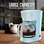 OVENTE 12-Cup Drip Coffee Maker, Light Blue