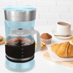 OVENTE 12-Cup Drip Coffee Maker, Light Blue