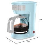 OVENTE 12-Cup Drip Coffee Maker, Light Blue