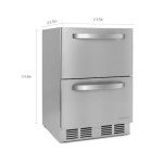 24" Under Counter Outdoor Double Drawer Refrigerator