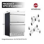WINEBOSS 24" Double Drawer Beverage Refrigerator