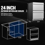 24" Outdoor Beverage Refrigerator with Double Zone
