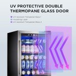 37-Bottle Stainless Steel Wine Cooler Fridge