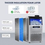 Under Counter Stainless Steel Ice Maker, 80LBS/24H