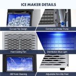Under Counter Stainless Steel Ice Maker, 80LBS/24H