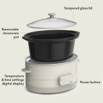 Bella 6.0 Qt Programmable Slow Cooker with Ceramic Pot