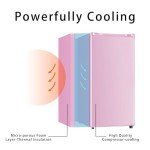 Seaoola Compact Mini Fridge with Freezer (Pink)