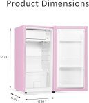 Seaoola Compact Mini Fridge with Freezer (Pink)