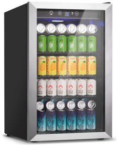 Feelfunn Beverage Refrigerator Cooler with Glass Door