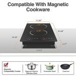 GIHETKUT 2-Burner Electric Induction Cooktop 2300W