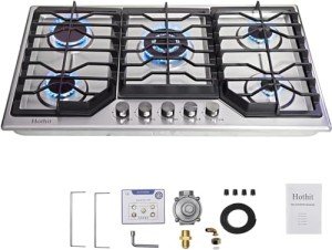 Hothit 5-Burner 34" Stainless Steel Gas Cooktop