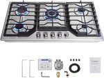 Hothit 5-Burner 34" Stainless Steel Gas Cooktop