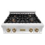 ZLINE 30" Porcelain Gas Rangetop in Stainless Steel
