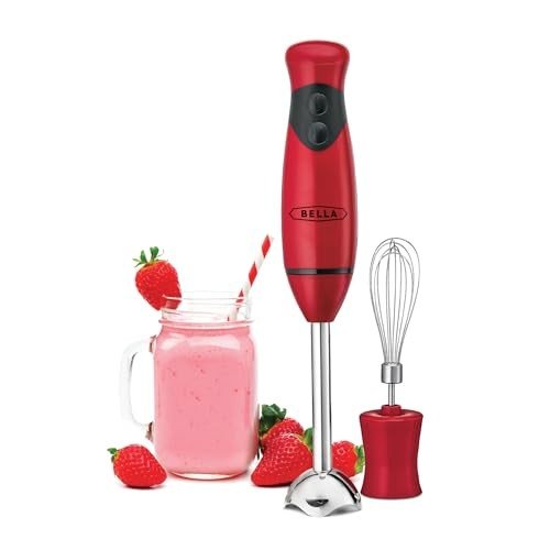 Bella Hand Blender with Whisk Attachment - Red