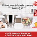 Red 4.5QT+5QT 10-Speed Stand Mixer