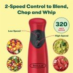 Bella Hand Blender with Whisk Attachment - Red