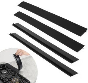 Silicone Stove Gap Covers 4 Pack - Black