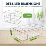 Clear Kitchen Organization Bins with Dividers (2 Pack)