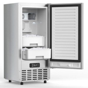 Electactic Nugget Ice Maker, 66Lbs/Day, Stainless Steel