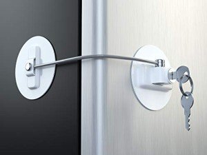 Secure Mini Refrigerator Lock with Key - White