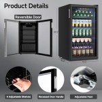 Feelfunn 126 Can Beverage Refrigerator – Black